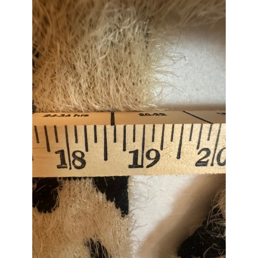 Lulus Leopard Eyelash Knit Sweater Dress Tan Black Animal Print XS New - Picture 6 of 7